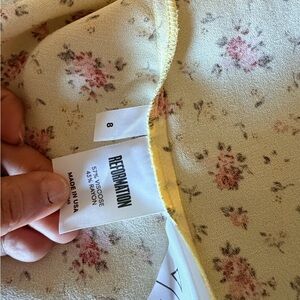 Reformation Cream Floral skirt